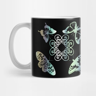 Butterflies around a flower in pastel colors Mug